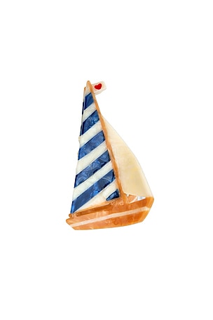 Hand-painted Sailboat Claw Hair Clip Solar Eclipse