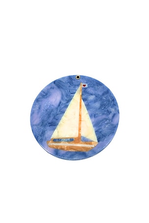 Hand-painted Sail Boat Compact Mirror Solar Eclipse