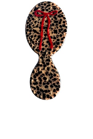 Hand-painted Compact Leopard Bow 2-1 Perfect Daily Brush Solar Eclipse