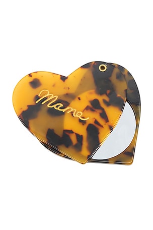 Hand-Painted Mama Heart Compact Mirror Solar Eclipse