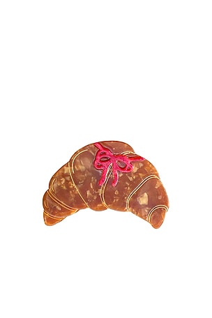 Hand-painted Bow Croissant Claw Hair Clip Solar Eclipse
