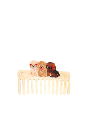 Hand-painted Puppies Detangling Wide Tooth Hair Comb Solar Eclipse
