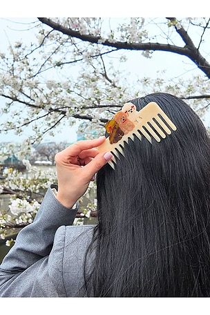 Solar Eclipse Hand-painted Puppies Detangling Wide Tooth Hair Comb.
