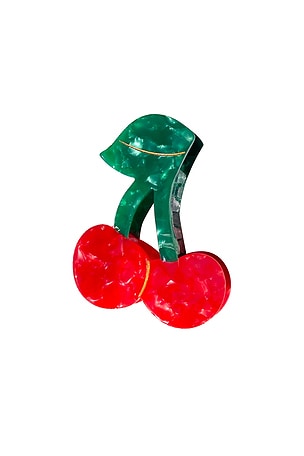 Hand-painted Cherry Fruit Claw Hair Clip Solar Eclipse