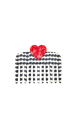 Hand-Painted Polka Dot Heart Pocket Hair Comb Solar Eclipse