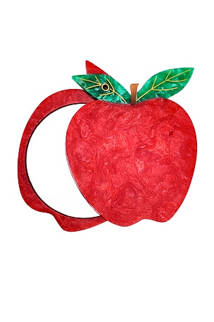 Hand-Painted Apple Compact Mirror Solar Eclipse