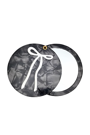 Hand-Painted French Bow Compact Mirror Solar Eclipse