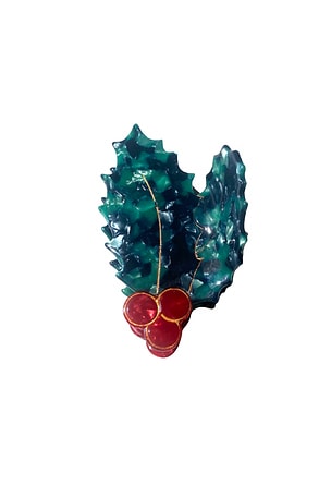 Hand-painted Holly Christmas Holiday Claw Hair Clip Solar Eclipse