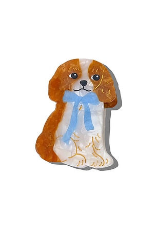 Hand-Painted King Charles Claw Clip Solar Eclipse