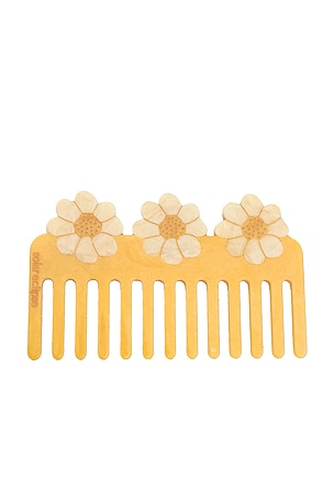 Hand-painted Vintage Daisy Detangling Wide Tooth Hair Comb Solar Eclipse