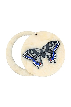 Hand-painted Swallowtail Compact Mirror Solar Eclipse