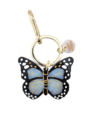 Hand-painted Monarch Bag Charm & Keychain Solar Eclipse