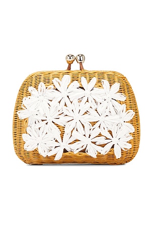 Serpui x REVOLVE Lolita Frame Flora Clutch in Tan