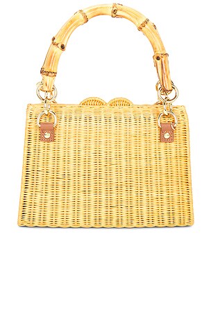 Serpui Valentina Wicker Top Handle Bag in Neutral