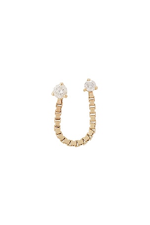 Diamond Block Chain Double Stud Earring STONE AND STRAND