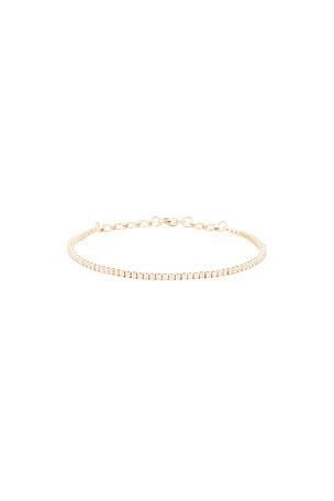 STONE AND STRAND The Essential Dainty Tennis Bracelet in Metallic Gold