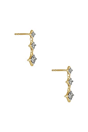 STONE AND STRAND Bright Lights Drop Earrings in Metallic Gold