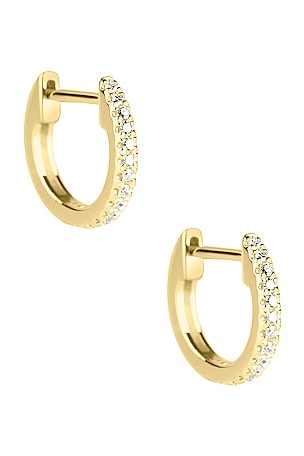 White Diamond Pave Huggie Earrings STONE AND STRAND