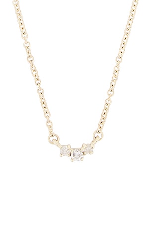STONE AND STRAND Dainty Diamond Trio Necklace in Metallic Gold