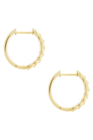 STONE AND STRAND La Scala Hoop Earrings in Metallic Gold