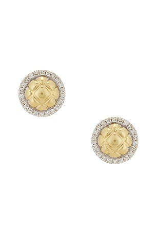 Puff Puff Pave Button Stud Earrings STONE AND STRAND