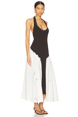 SIEDRES Ursula Dress in Brown,White