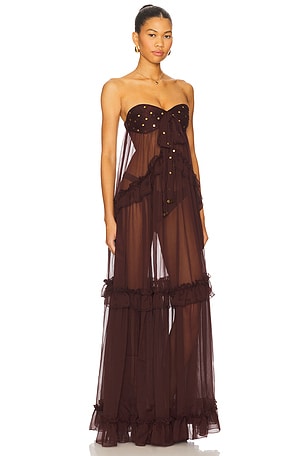 SIEDRES Josiane Dress in Brown. Size 42. Also