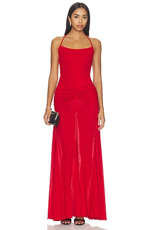 Nensi Ruched Mesh Maxi Dress SIEDRES