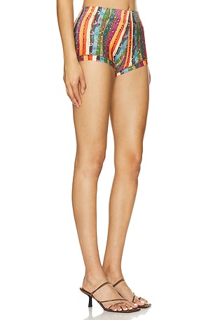 SIEDRES Afra Shorts in Green,Orange