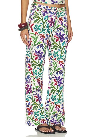 SIEDRES Roux Pant in Ivory,Purple