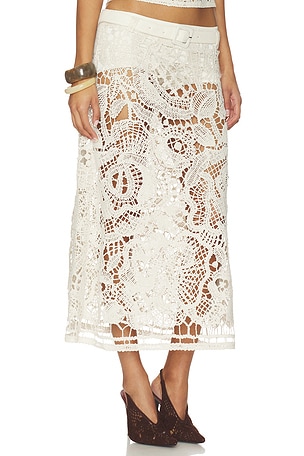 SIEDRES Wells Skirt in White. Size 40. Also