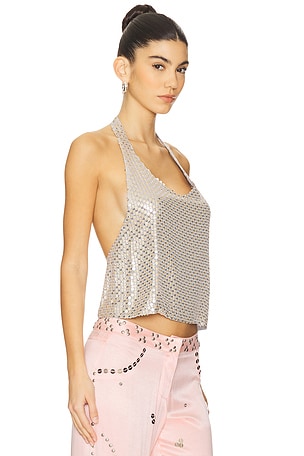 SIEDRES Lorenza Top in Metallic Silver