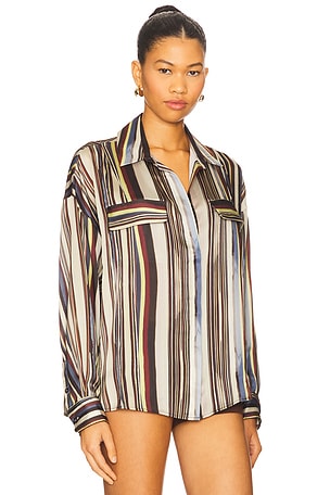 SIEDRES Monina Shirt in Brown. Size 42. Also