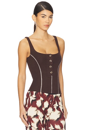SIEDRES Mira Top in Brown. Size XS. Also