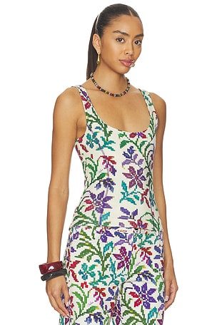 SIEDRES Cali Top in Ivory,Purple
