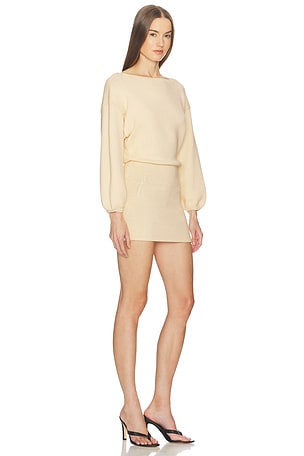 SRG Eleanore Sculptured Knit Mini Dress in Lemon