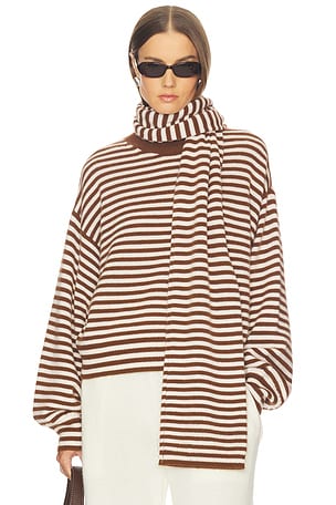 Waldo Striped Cashmere Sweater & Scarf SRG