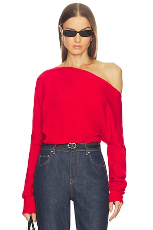 Yolaine Cashmere Off-shoulder Sweater SRG