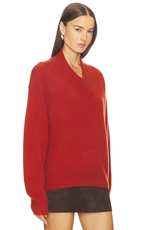 SRG Doris Cashmere V-neck Sweater in Rust. Size XS. Also