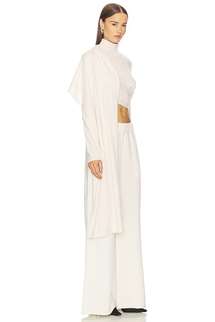 SRG Jetta Cashmere Draped Scarf Turtleneck in Cream. Size XS. Also