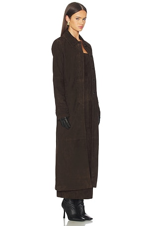 SRG Bruno Suede Coat in Chocolate