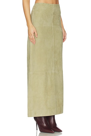 SRG Sonya Suede Skirt in Tan