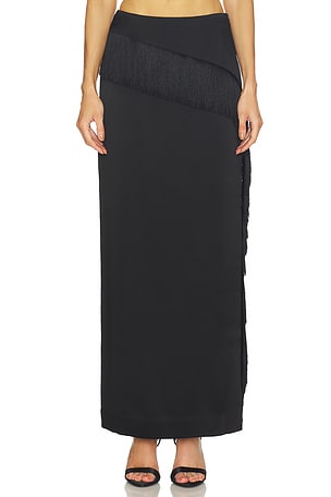 SRG Sandra Silk Skirt in Black