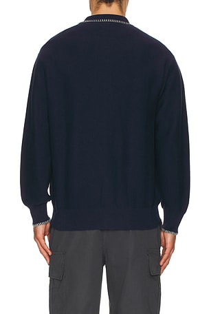 Service Works Blanket Stitch Cardigan in Navy