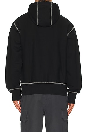 Service Works Contrast Stitch Hoodie in Black