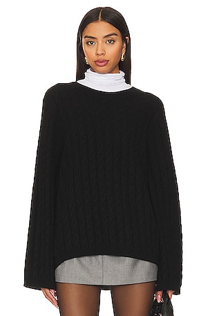 Crewneck Cable Sweater Rue Sophie