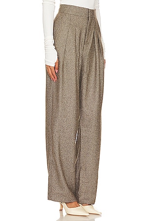 Rue Sophie Wick Double Pleat Trouser in Brown
