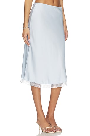 Rue Sophie Alva Lace Hem Skirt in Baby Blue