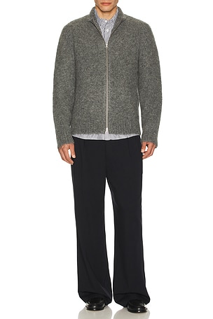 SAMSOE SAMSOE Jean Zip Cardigan in Grey. Size XL/1X. Also