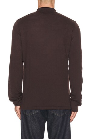 SAMSOE SAMSOE Sarowan Long Sleeve Polo in Chocolate